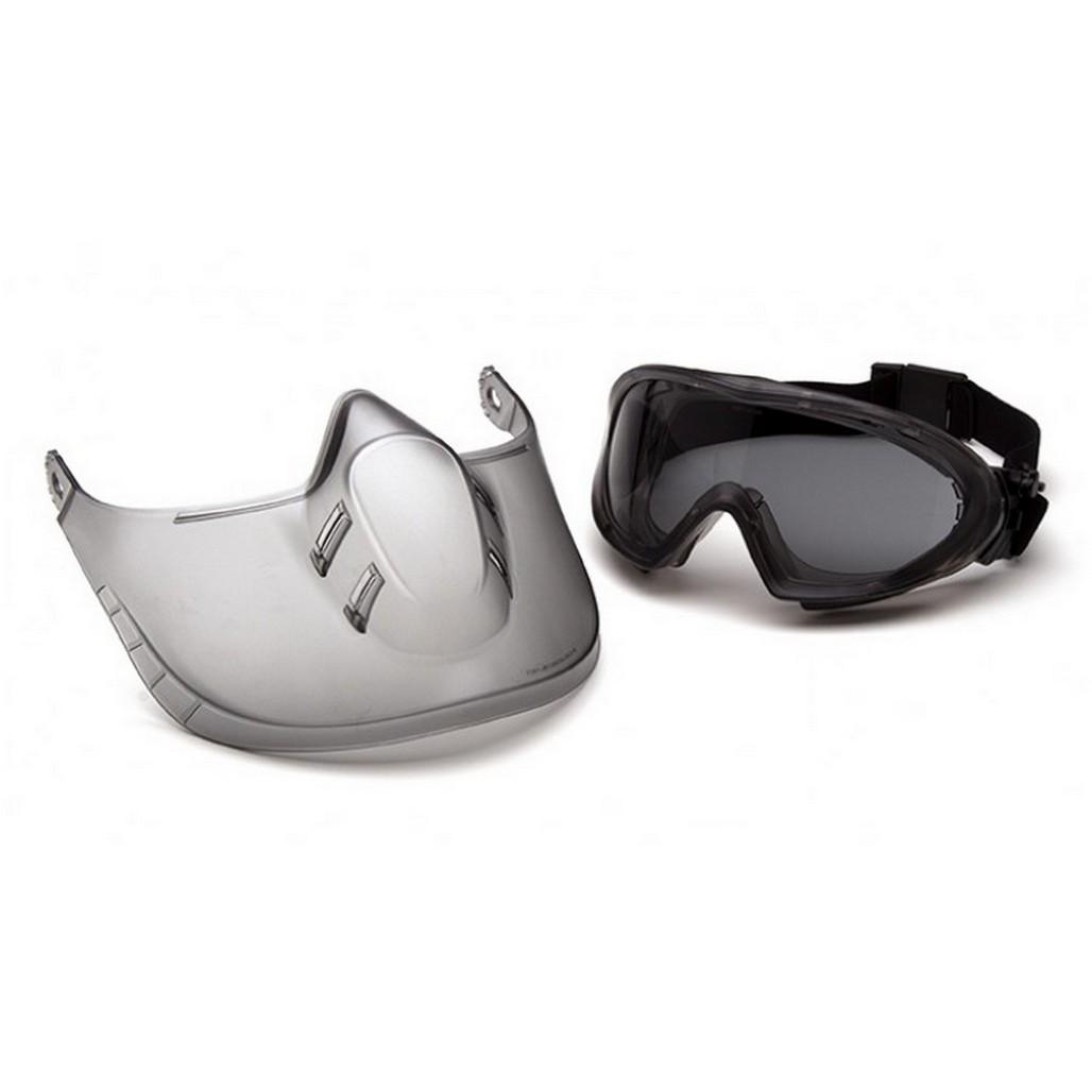 Pyramex Safety GG524TSHIELD Capstone Dual Lens Goggle and Shield