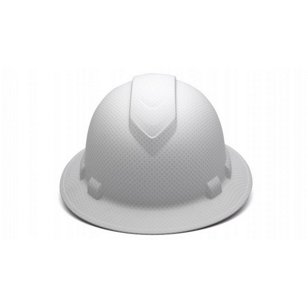 Pyramex Safety HP54116 Ridgeline Full Brim 4 Point Ratchet Matte White Graphite Hard Hat