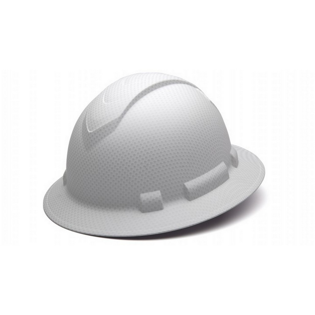 Pyramex Safety HP54116 Ridgeline Full Brim 4 Point Ratchet Matte White Graphite Hard Hat