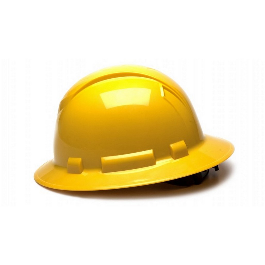 Pyramex Safety HP56130 Ridgeline Full Brim 6 Point Ratchet Yellow Hard Hat