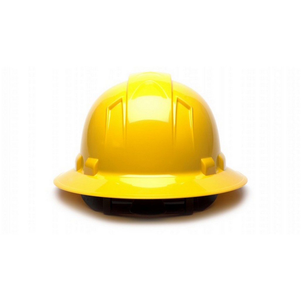 Pyramex Safety HP56130 Ridgeline Full Brim 6 Point Ratchet Yellow Hard Hat