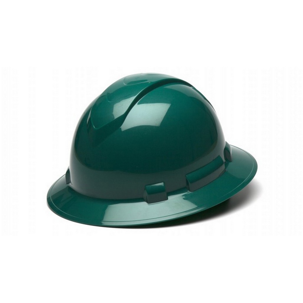 Pyramex Safety HP56135 Ridgeline Full Brim 6 Point Ratchet Green Hard Hat