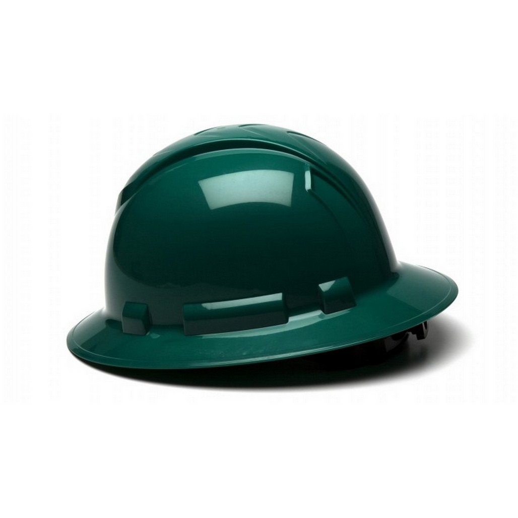 Pyramex Safety HP56135 Ridgeline Full Brim 6 Point Ratchet Green Hard Hat