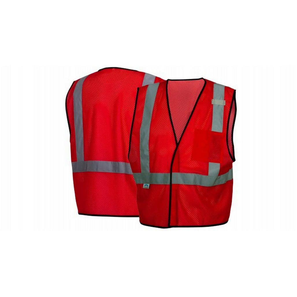 Pyramex Safety RV1227 Red Mesh Non-ANSI Safety Vest
