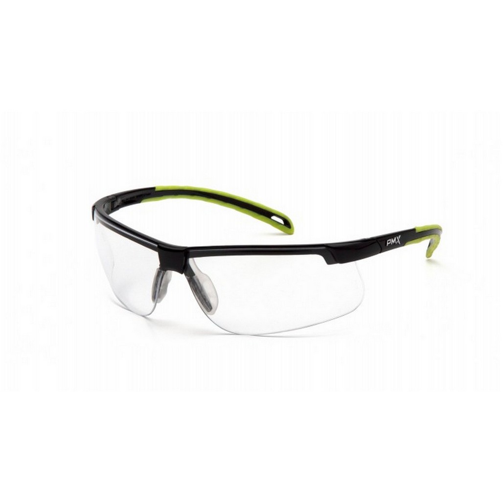 Pyramex Safety SBL8610DTM Ever-lite Black Lime Frame, Clear Lens, H2MAX Safety Glasses