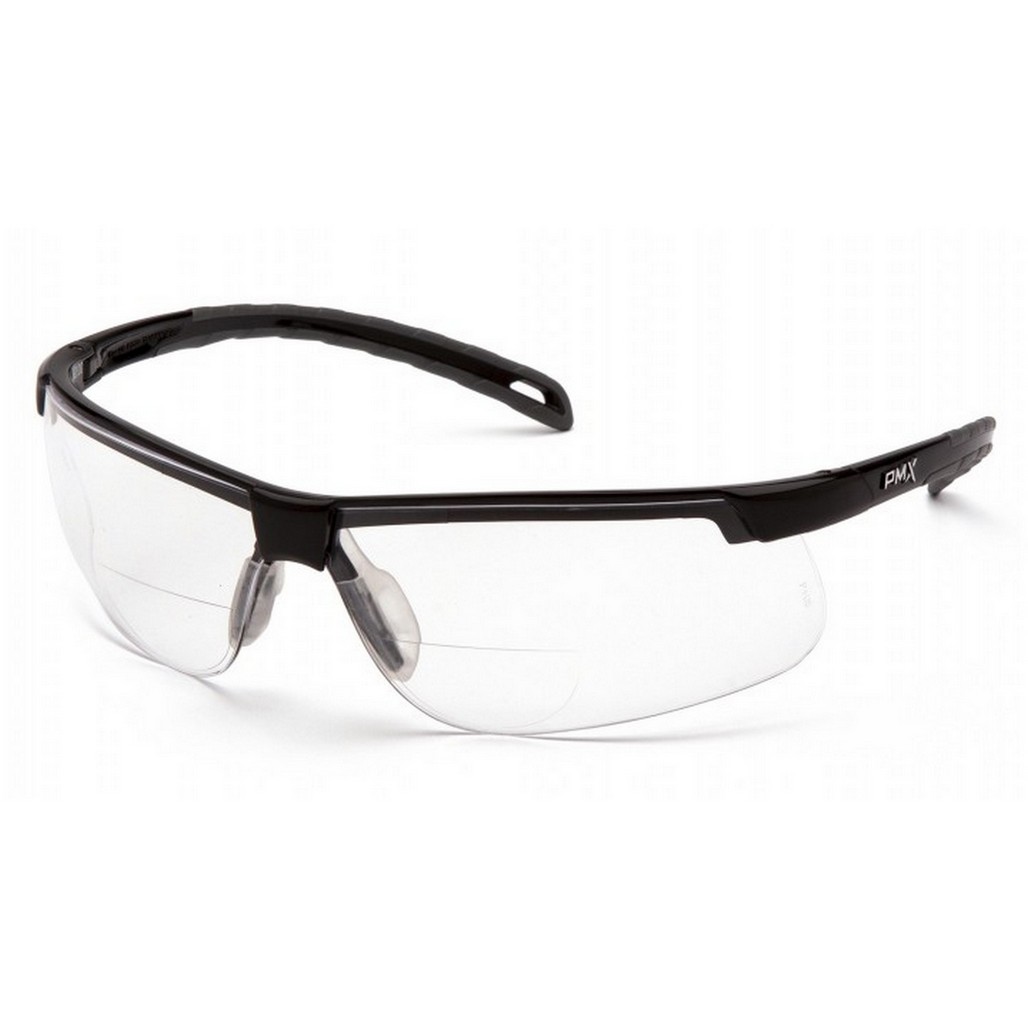 Pyramex Safety SB8610R15TM Everlite Black Frame, Clear Lens H2MAX +1.5 Anti-Fog Safety Glasses