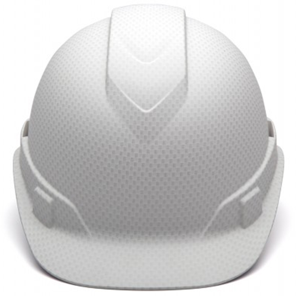 Pyramex Safety HP44116 Ridgeline Cap Style Matte White Graphite Pattern 4 Pt Ratchet Hard Hat