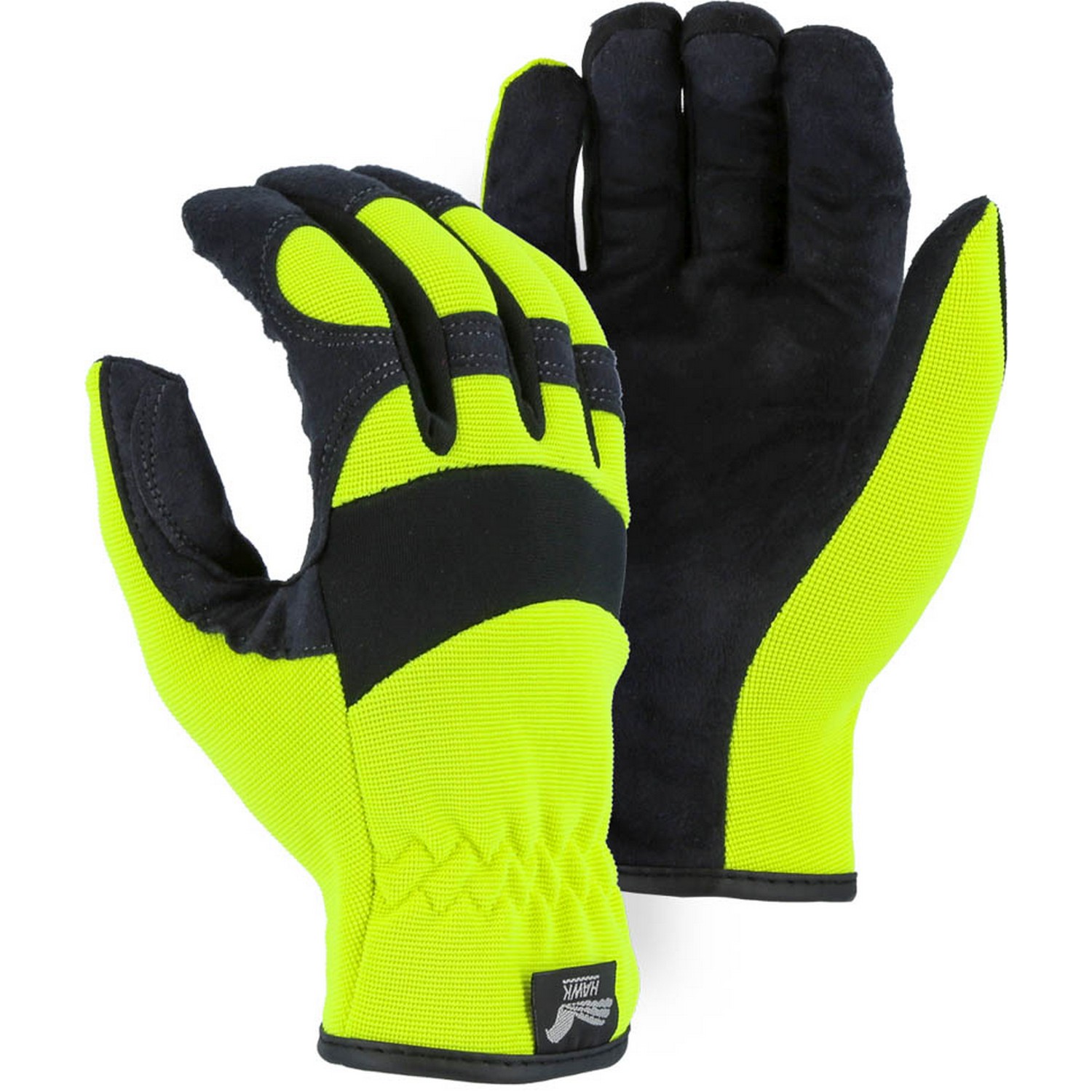 Majestic Glove 2136HY Armor Skin Mechanics Glove with Hi-Viz Knit Back