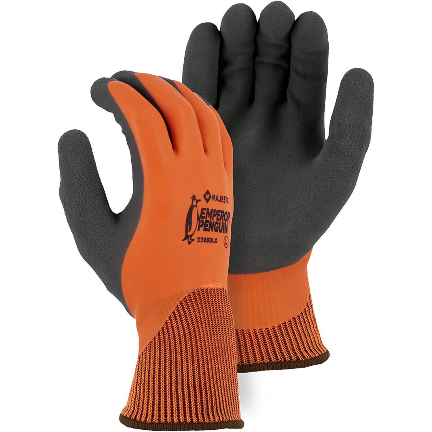 Majestic Glove 3398DLO Winter Lined Nylon w Closed-Cell Sandy Latex Palm