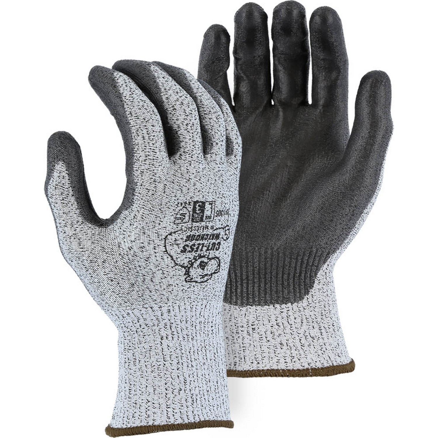 Majestic Glove 351305V Cut-Less Watchdog Knit Glove w Polyurethane Palm