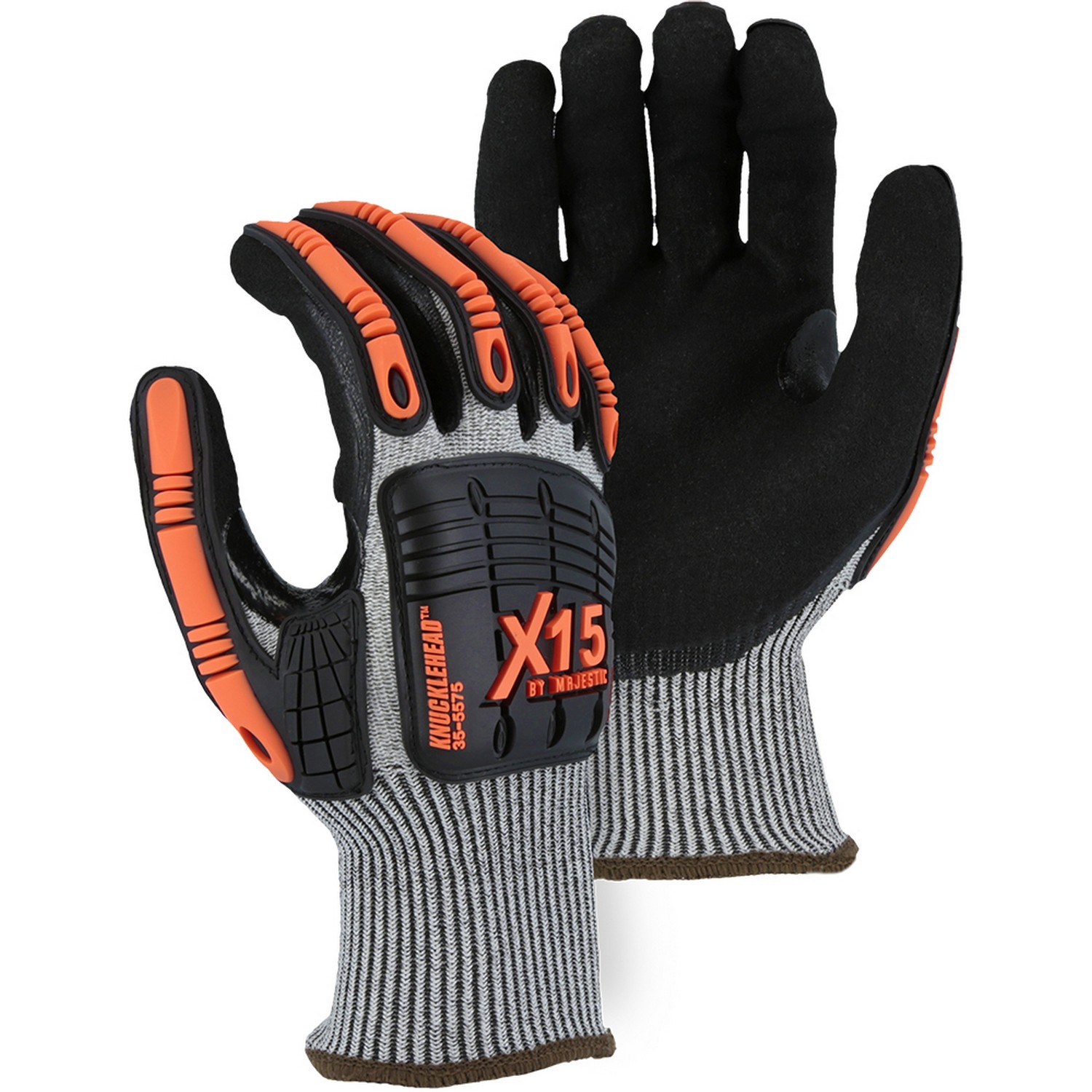 Majestic Glove 35-5575 X-15 Cut & Impact Resistant w Sandy Nitrile Coating