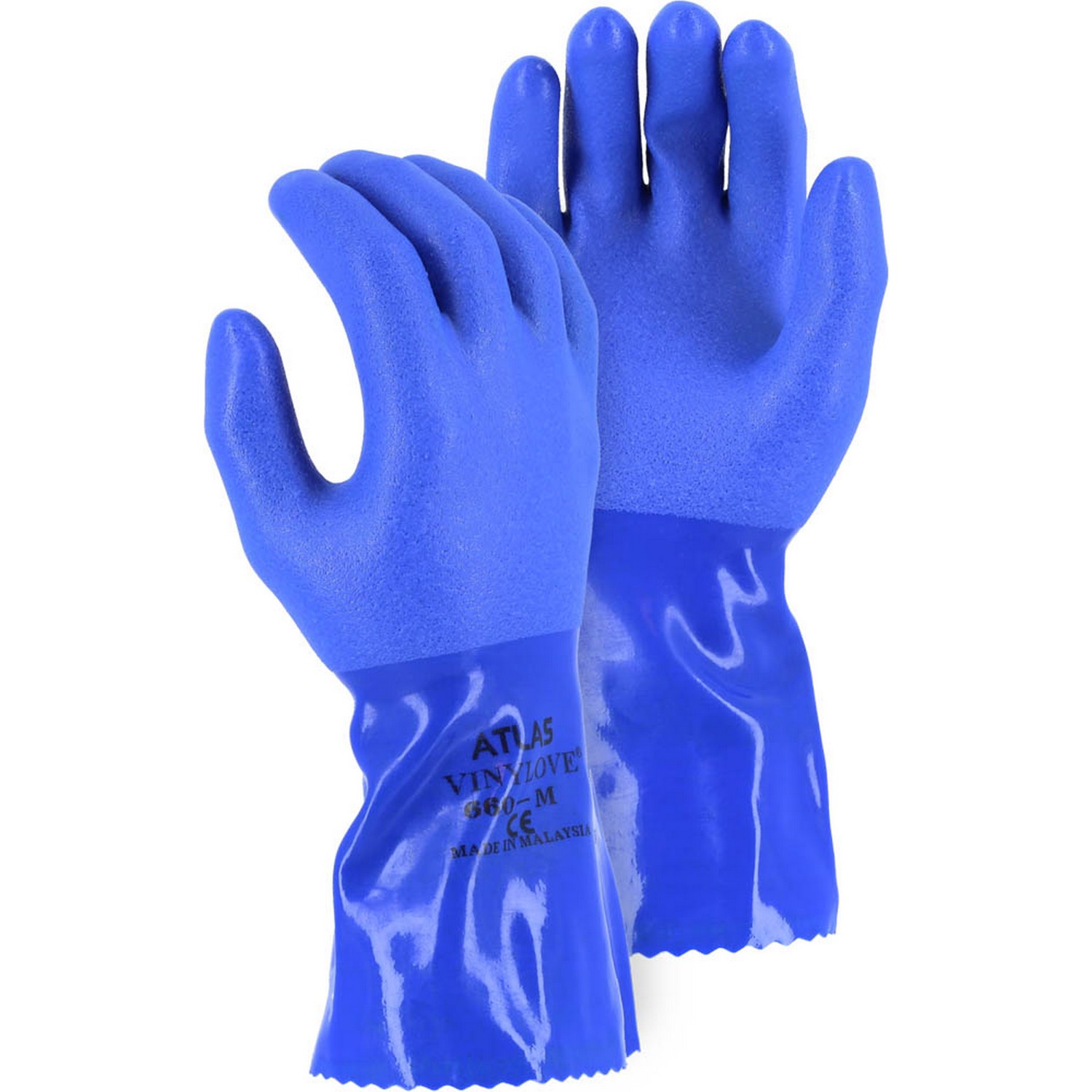 Majestic Glove 3704A Atlas Triple Dipped PVC Glove with Interlock Liner