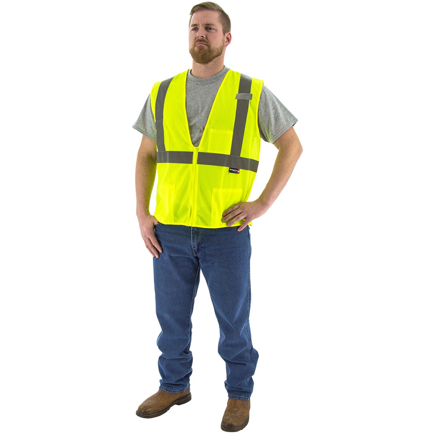 Majestic Glove 75-3201 Hi-Viz Mesh Vest, ANSI 2