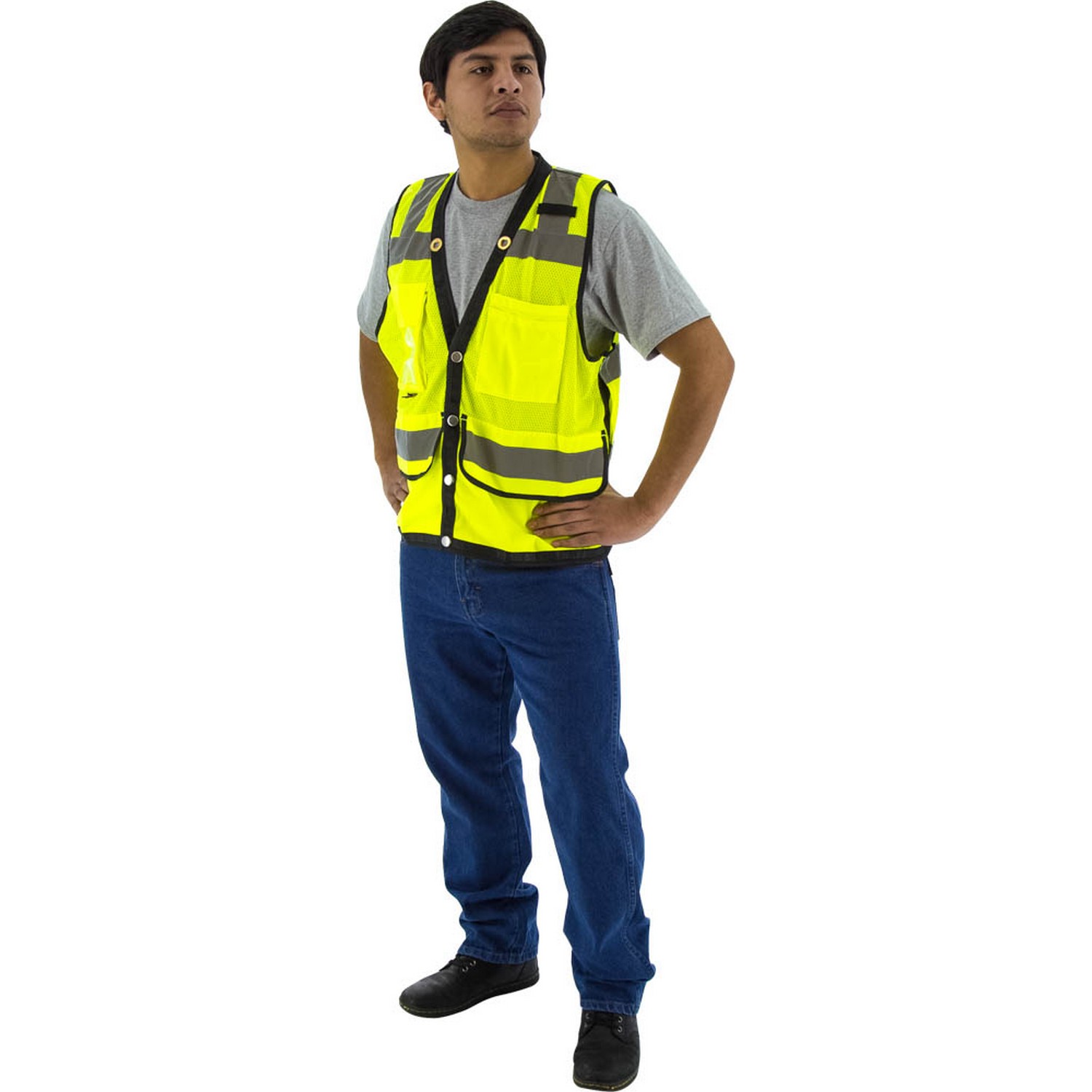 Majestic Glove 75-3207 Hi-Viz Heavy Duty Mesh Vest, ANSI 2