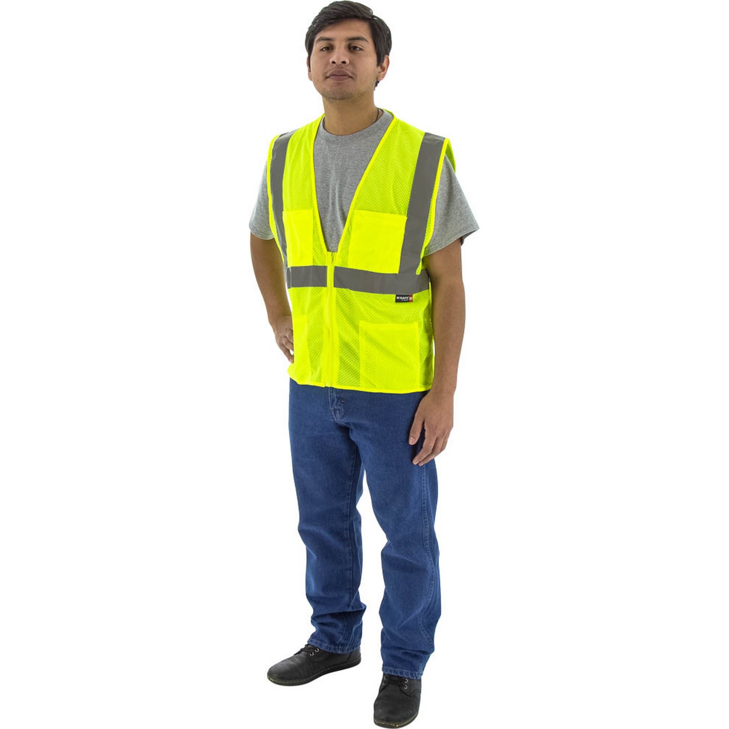 Majestic Glove 75-3231 Hi-Viz Mesh Vest, ANSI 2