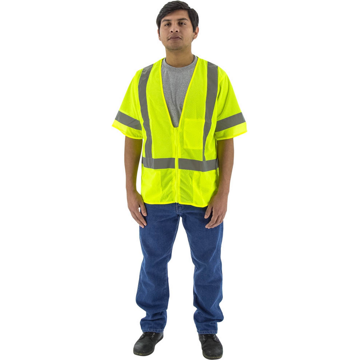 Majestic Glove 75-3313 Hi-Viz Mesh Vest, ANSI 3
