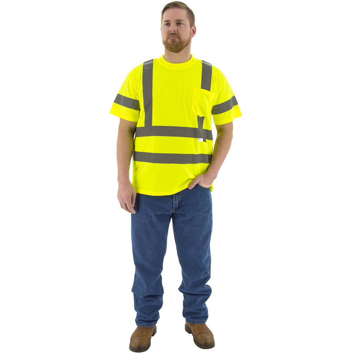 Majestic Glove 75-5305 Hi-Viz Short Sleeve Shirt, ANSI 3