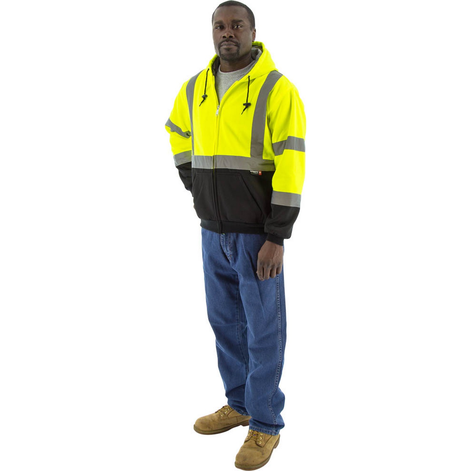 Majestic Glove 75-5331 Hi-Viz Hooded Sweatshirt with TEFLON, ANSI 3