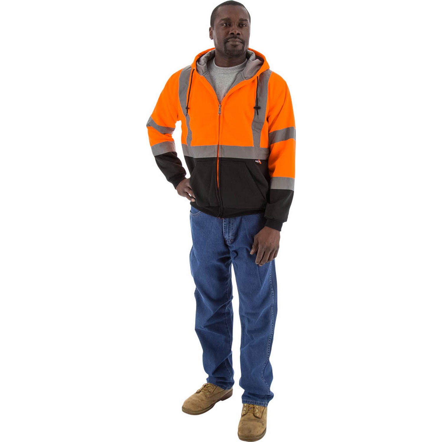 Majestic Glove 75-5332 Hi-Viz Hooded Sweatshirt with TEFLON, ANSI 3