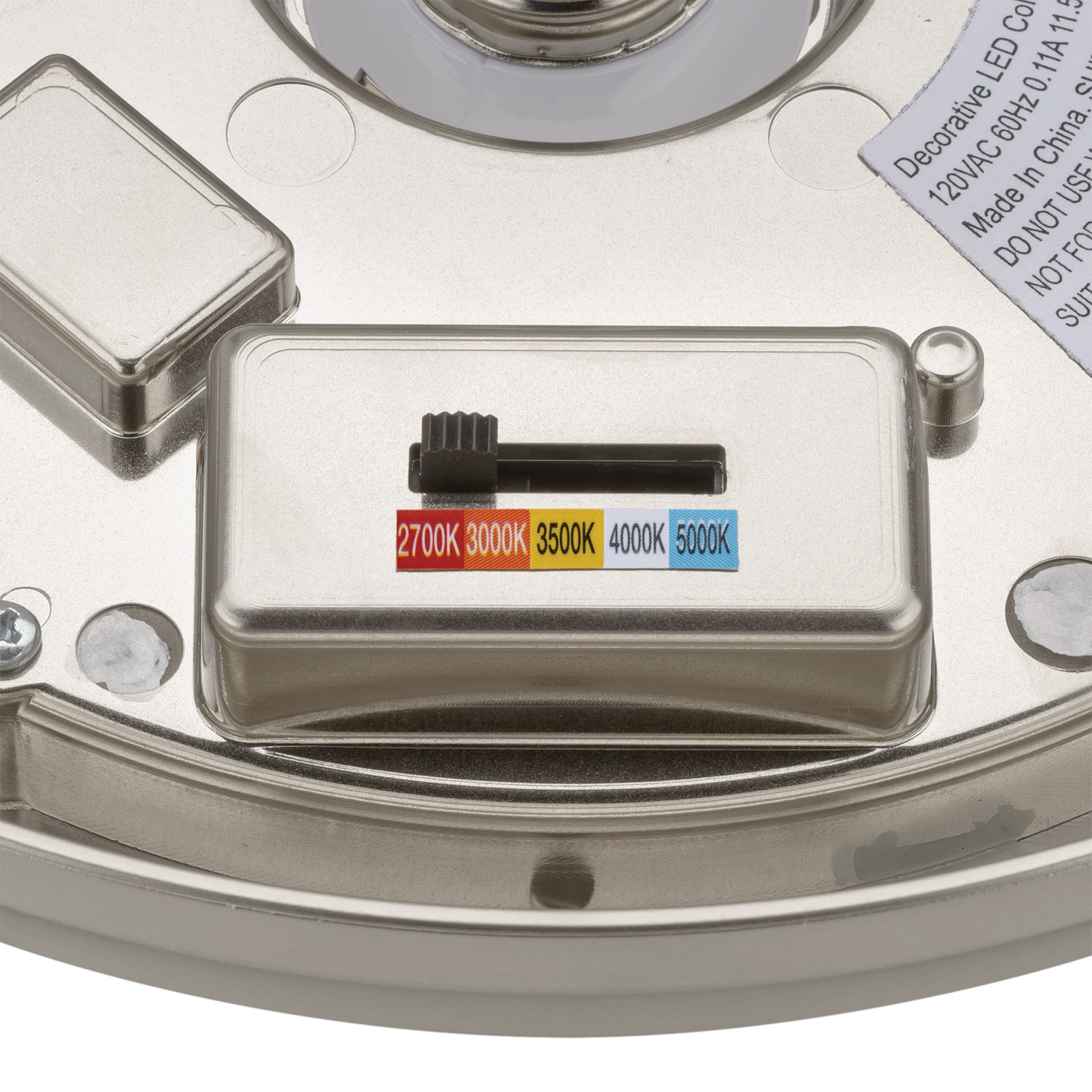 ETI SLDC-9IN-810LM-8-CP5-SV-N-BN 9" Decorative Color Preference Spin Light, Bare Lamp Converter, 2700 - 5000K, 810 Lm, 4000K, 120V, 80CRI