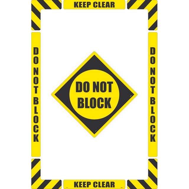 National Marker Company WFK06 36"X24" Textured Walk-On Do Not Block Floor Marking Kit