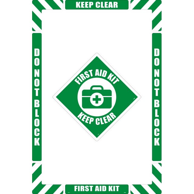 National Marker Company WFKSM04 36"X24" Smooth Walk-On First Aid Floor Marking Kit