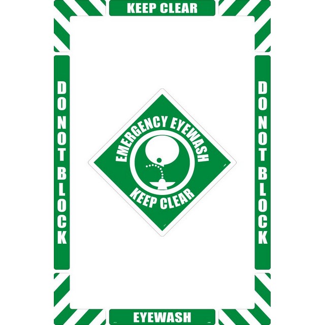 National Marker Company WFK01 36"X24" Textured Walk-On Eyewash Floor Marking Kit