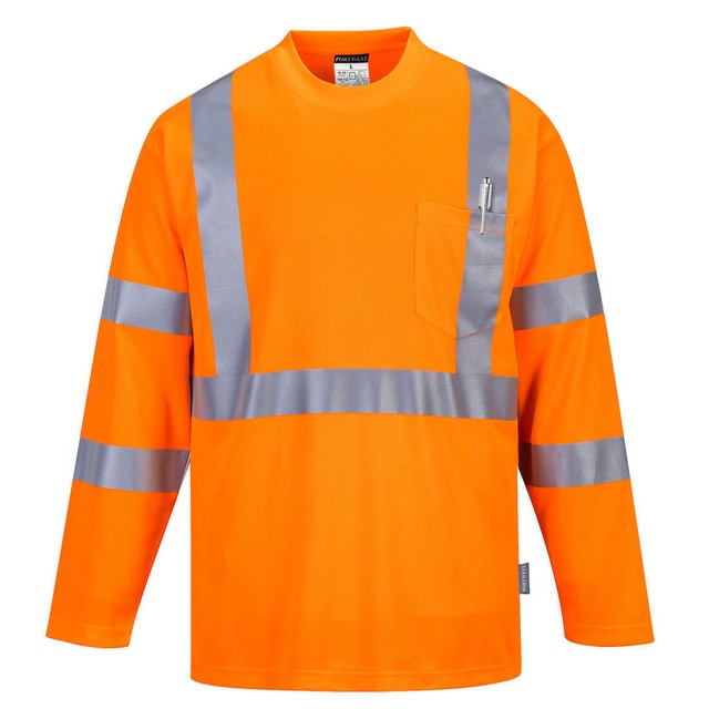 Portwest S191 Hi-Vis Long Sleeved T-Shirt Orange
