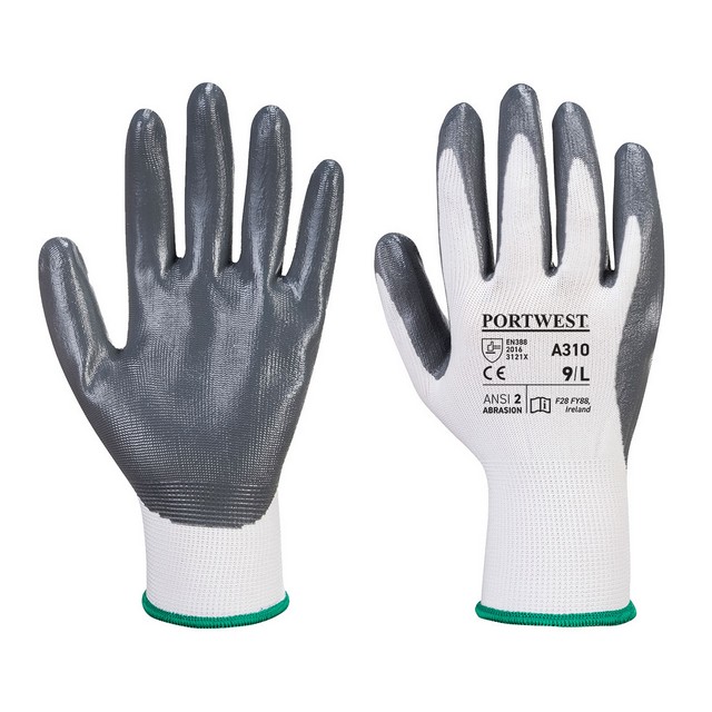 Portwest A310 Flexo Grip Glove Grey/White