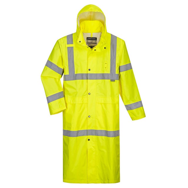 Portwest UH445 Hi-Vis Classic Raincoat 48  Yellow
