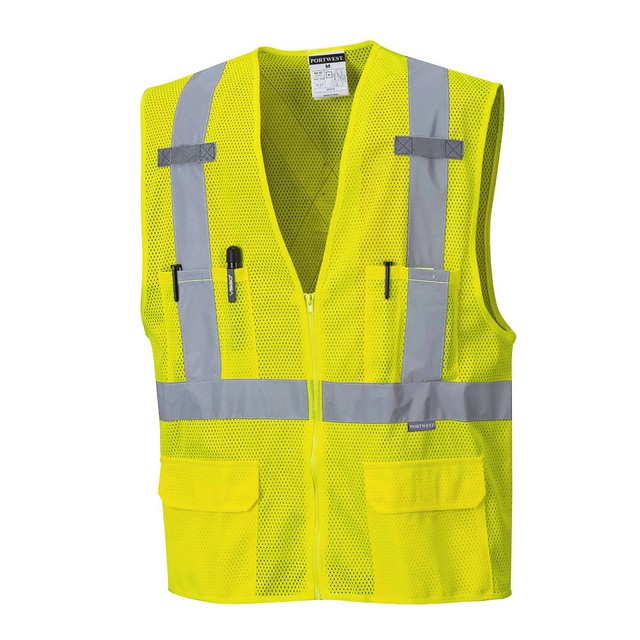 Portwest US370 Atlanta Hi-Vis Mesh Vest Yellow
