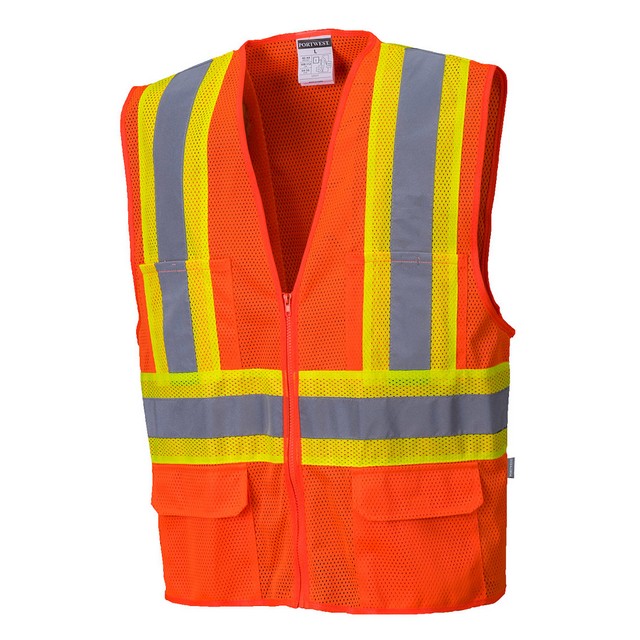 Portwest US371 Tulsa Contrast Hi-Vis Vest Orange