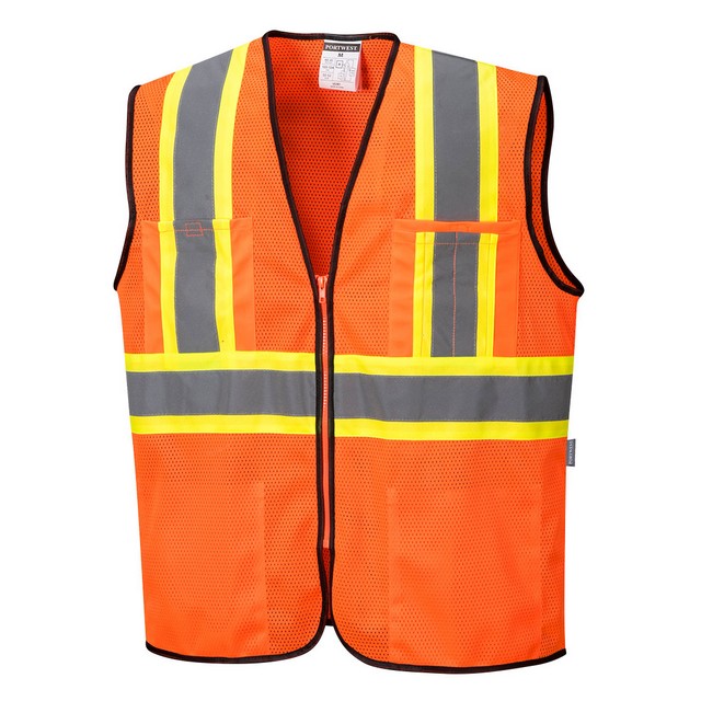 Portwest US381 Frisco Contrast Hi-Vis Vest Orange