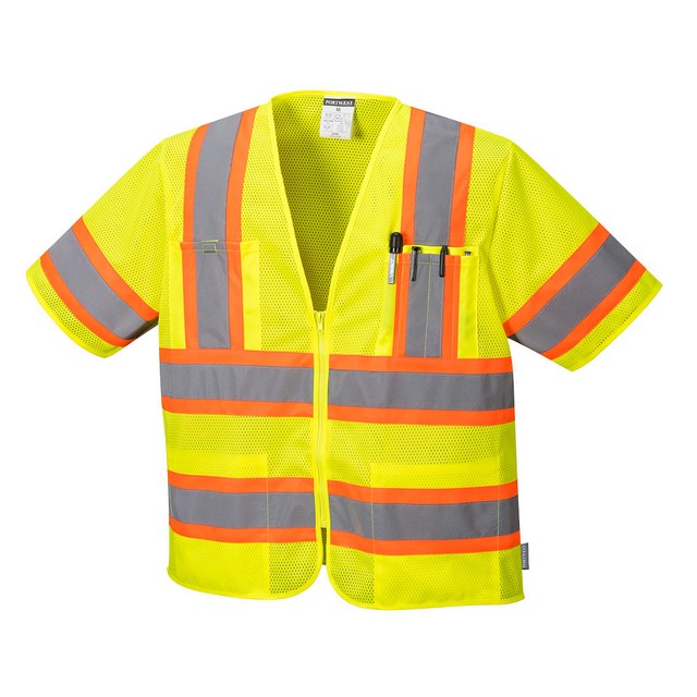 Portwest US383 Augusta Sleeved Hi-Vis Vest Yellow