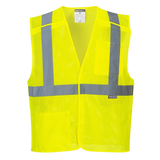 Portwest US384 Economy Mesh Break-Away Vest Yellow