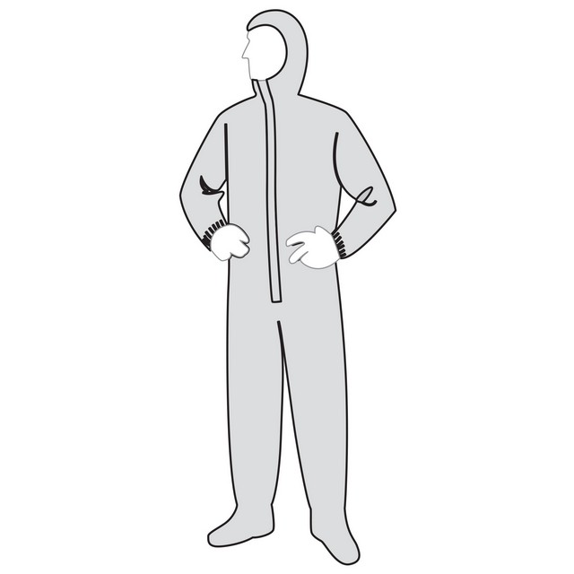 Liberty Glove C18122 PermaGard II Coverall with Elastic Wrists, and Attached Hood & Boots