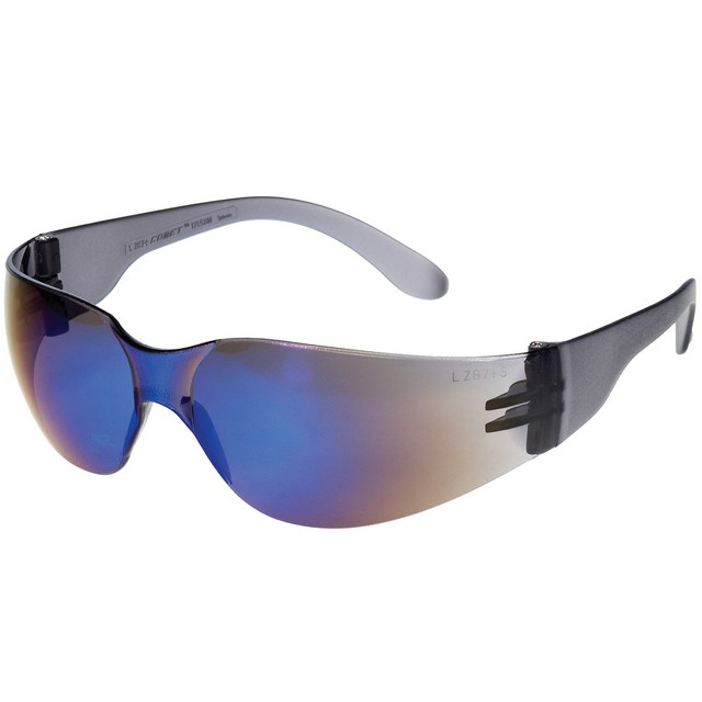 Liberty Glove 1715BM Fuse Blue Mirror Rimless Safety Glasses with Anti-scratch Coating