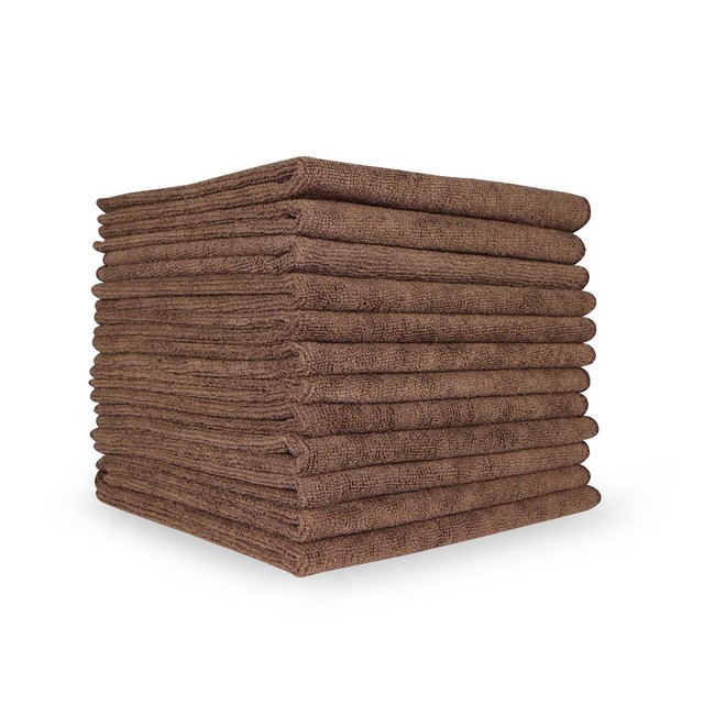 Monarch Brands M915100BR Microfiber Cleaning Cloths 16x16 Brown