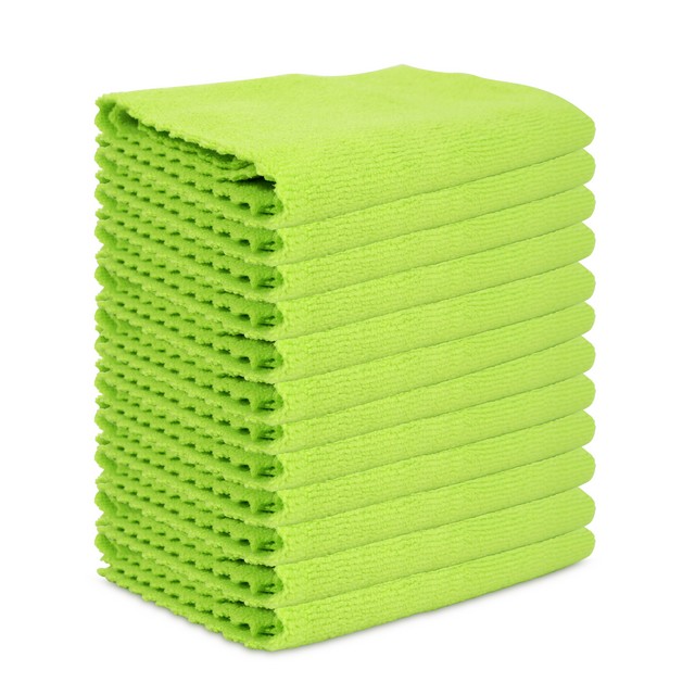 Monarch Brands M915101G-EL SmartEdge Seamless Microfiber Microfiber Detailing Cloths 16x16 Green