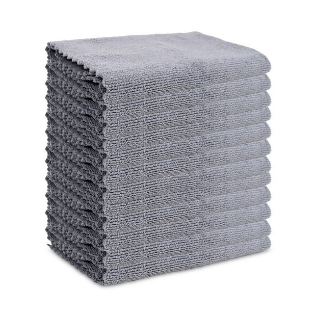 Monarch Brands M915101GY-EL SmartEdge Seamless Microfiber Microfiber Detailing Cloths 16x16 Gray