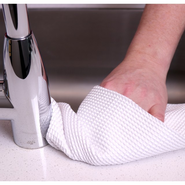 Monarch Brands M915104W Microfiber Waffle Cloths 16x16 White