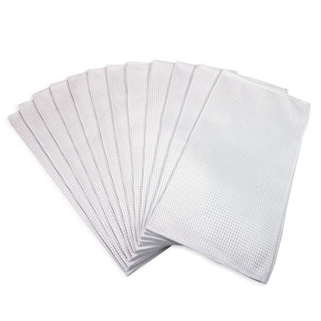 Monarch Brands M915104W Microfiber Waffle Cloths 16x16 White