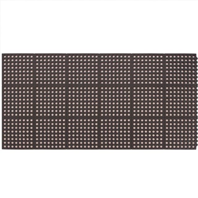 Apache Mills 39-078-0920-30000300 3' X 3' Performa 100N 5/8" Interlocking Drainage Anti Fatigue Mat Black