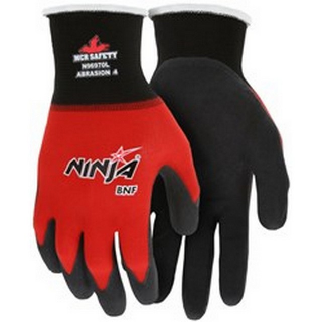 MCR Safety N96970 Ninja 18 Gauge Nylon/Spandex BNF Coated ANSI Contact Heat Glove