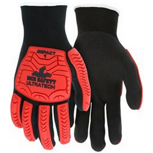 MCR Safety UT1950 UltraTech Impact Level 1 Nitrile Foam Coated Mechanics Gloves