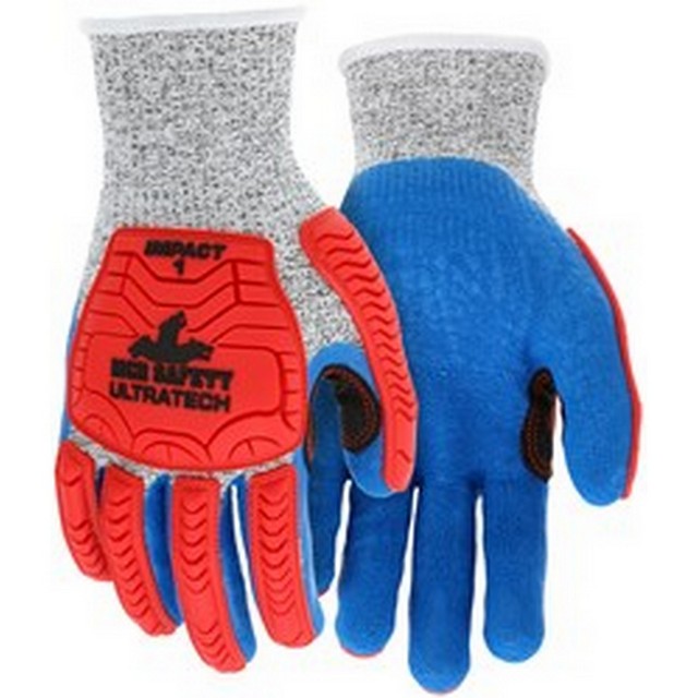 MCR Safety UT1951 UltraTech ANSI A4 Impact Level 1 Latex Coated Mechanics Gloves