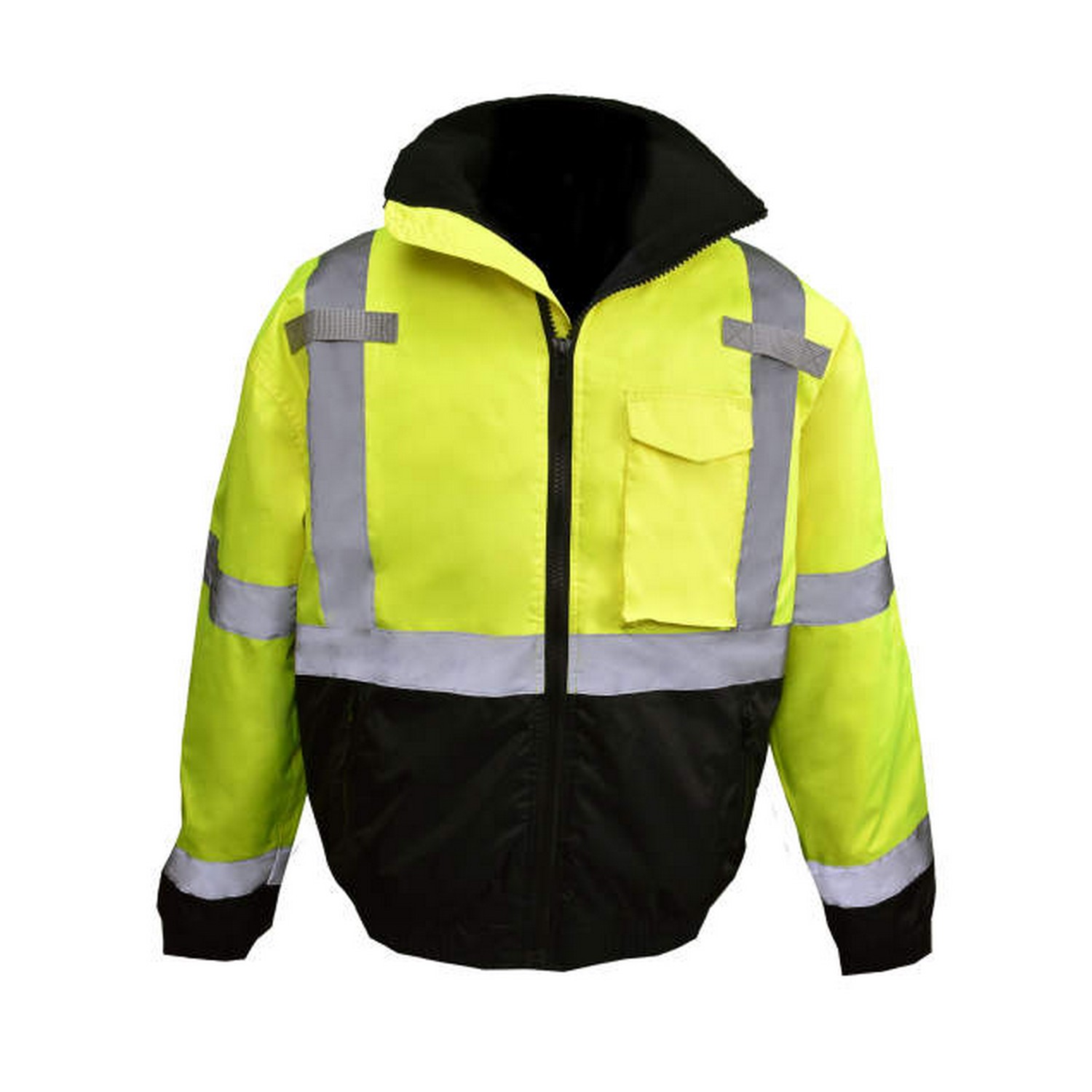 Radians SJ11QB-3ZGS Class High Visibility Weatherproof Bomber Jacket with  Quilted Built-in Liner Hi-