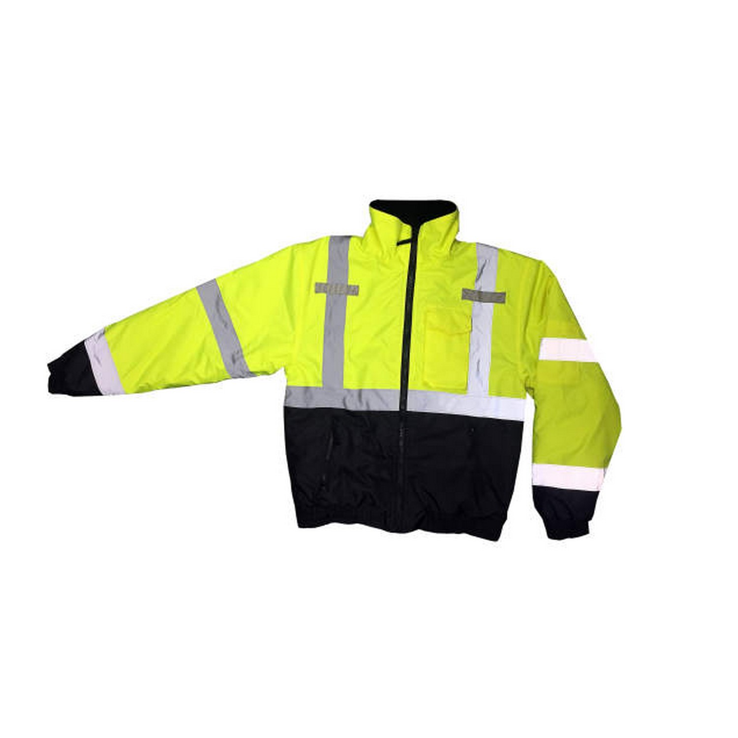 Radians SJ11QB-3ZGS Class 3 High Visibility Weatherproof Bomber Jacket with Quilted Built-in Liner Hi-Viz Lime