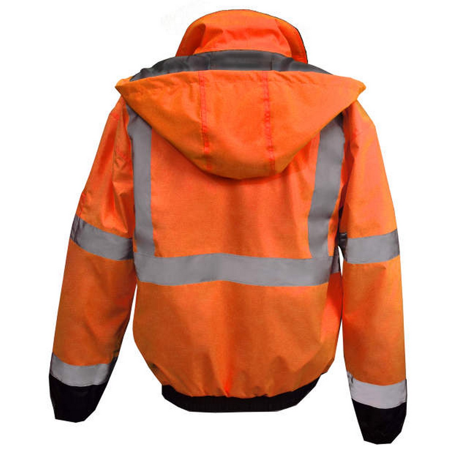 Radians SJ11QB-3ZOS Class 3 High Visibility Weatherproof Bomber Jacket with Quilted Built-in Liner Hi-Viz Orange