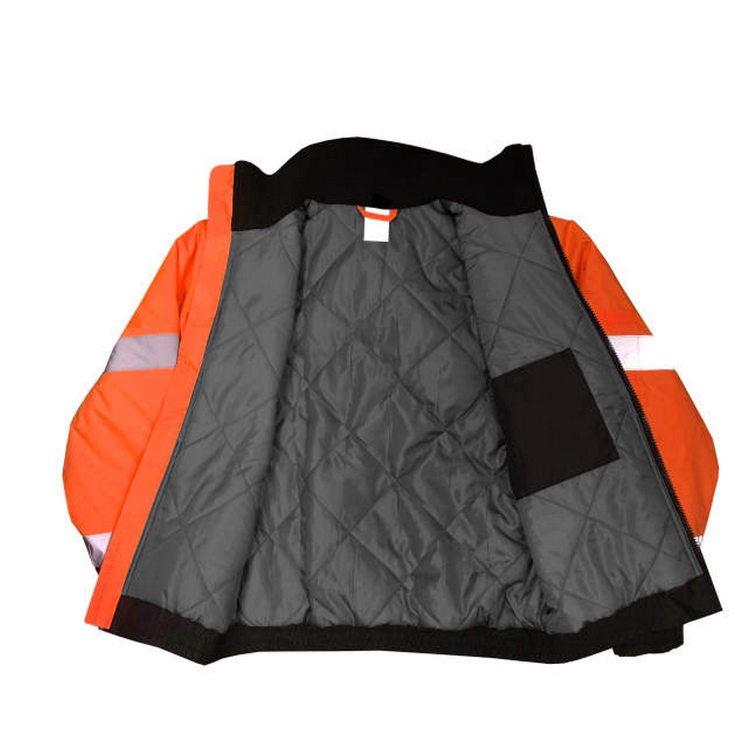 Radians SJ11QB-3ZOS Class 3 High Visibility Weatherproof Bomber Jacket with Quilted Built-in Liner Hi-Viz Orange
